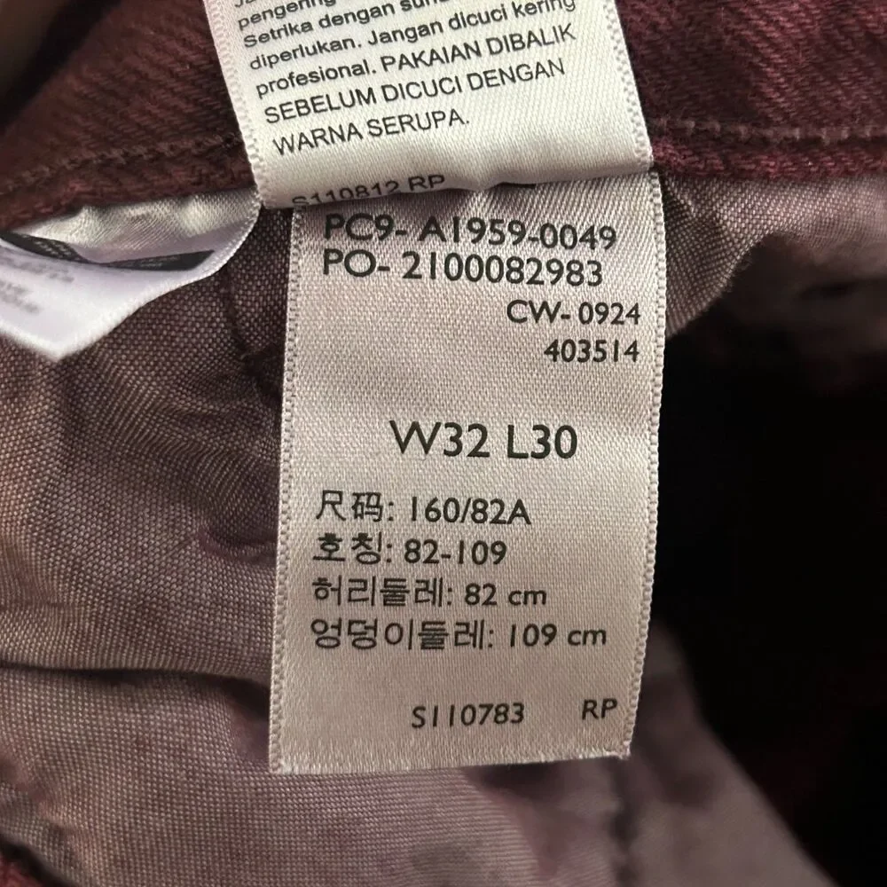 Levi's 501 Mens Jeans 32x30 Burgundy Denim  A1959-0049 Used 90's style